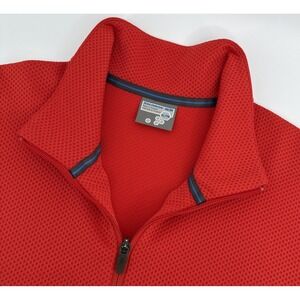 Salomon 1/4 Zip Men's XL Red/Orange Thermal Waffle Pullover Running Outdoor